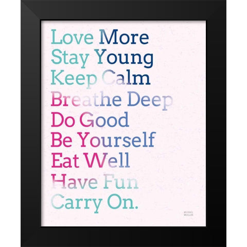 Key to Happiness II Hot Pink Black Modern Wood Framed Art Print by Mullan, Michael