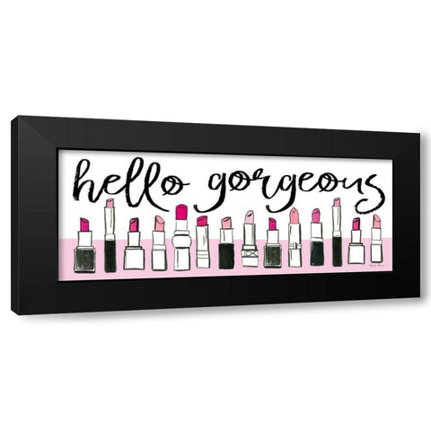 Hello Gorgeous Black Modern Wood Framed Art Print by Zaman, Farida