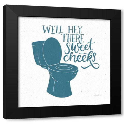 Turkish Tile Bathroom Puns III Black Modern Wood Framed Art Print by Thorns, Becky