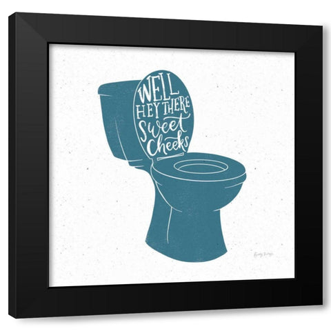 Turkish Tile Bathroom Puns IV Black Modern Wood Framed Art Print by Thorns, Becky