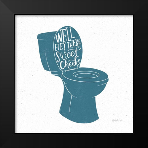 Turkish Tile Bathroom Puns IV Black Modern Wood Framed Art Print by Thorns, Becky