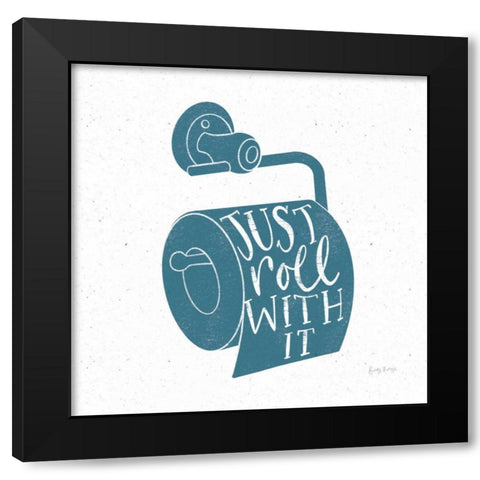 Turkish Tile Bathroom Puns VI Black Modern Wood Framed Art Print by Thorns, Becky