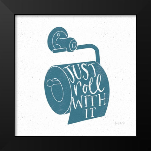 Turkish Tile Bathroom Puns VI Black Modern Wood Framed Art Print by Thorns, Becky