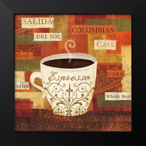 World Flavor IV Black Modern Wood Framed Art Print by Charron, Veronique