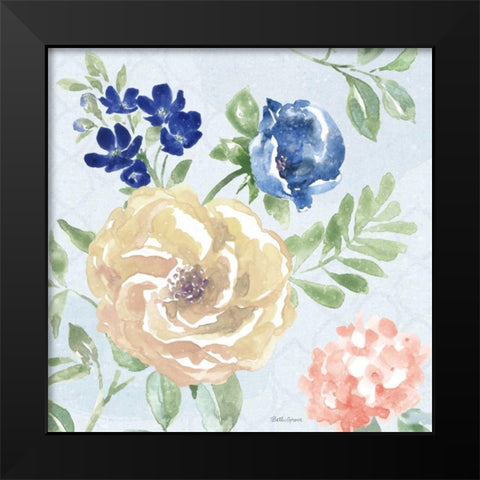 Coastline Botanical II Blue Black Modern Wood Framed Art Print by Grove, Beth