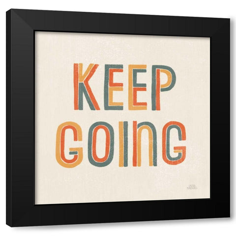 Retro Words II Black Modern Wood Framed Art Print by Marshall, Laura