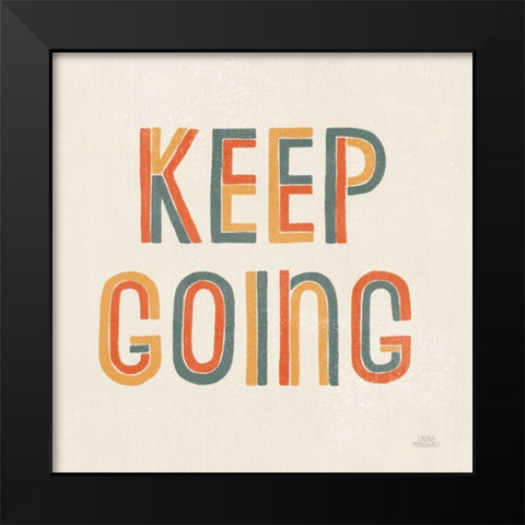 Retro Words II Black Modern Wood Framed Art Print by Marshall, Laura