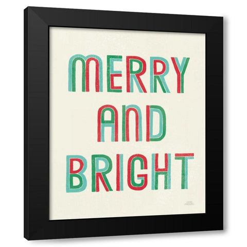 Christmas Sentiments I Black Modern Wood Framed Art Print with Double Matting by Marshall, Laura