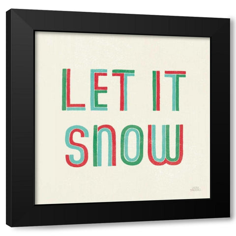 Christmas Sentiments III Black Modern Wood Framed Art Print with Double Matting by Marshall, Laura