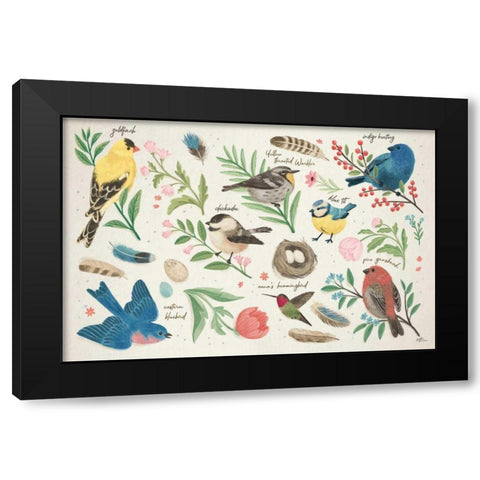 Bird Study I Black Modern Wood Framed Art Print with Double Matting by Penner, Janelle
