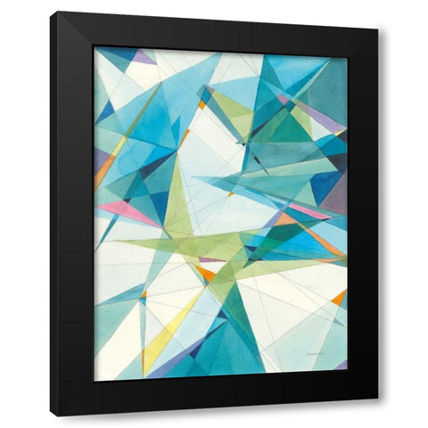 Prism II Black Modern Wood Framed Art Print with Double Matting by Nai, Danhui