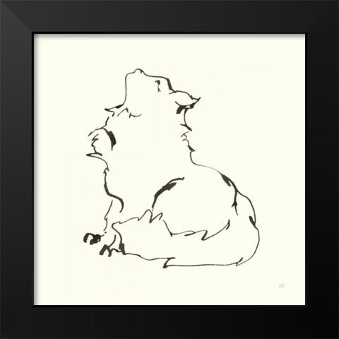 Line Kitten I Black Modern Wood Framed Art Print by Paschke, Chris