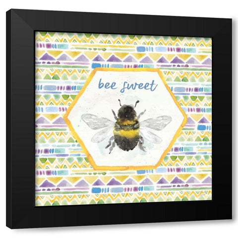 Bee Harmony VI Black Modern Wood Framed Art Print by June, Dina