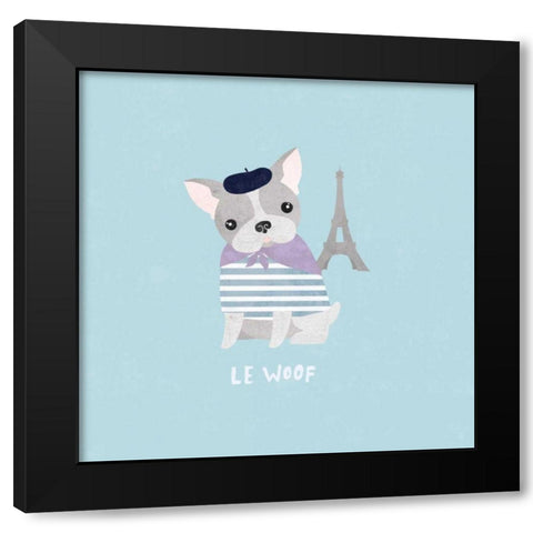 Good Dogs French Bulldog Pastel Black Modern Wood Framed Art Print by Hershey, Moira