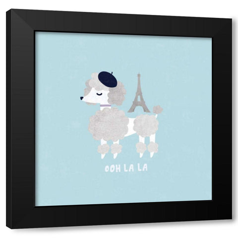 Good Dogs French Poodle Pastel Black Modern Wood Framed Art Print with Double Matting by Hershey, Moira