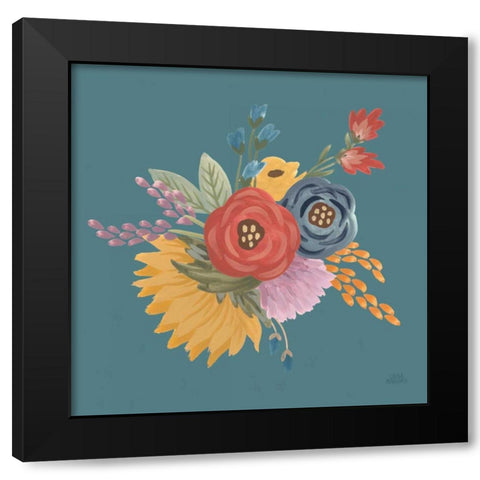 Harvest Garden Flowers IV Black Modern Wood Framed Art Print by Marshall, Laura