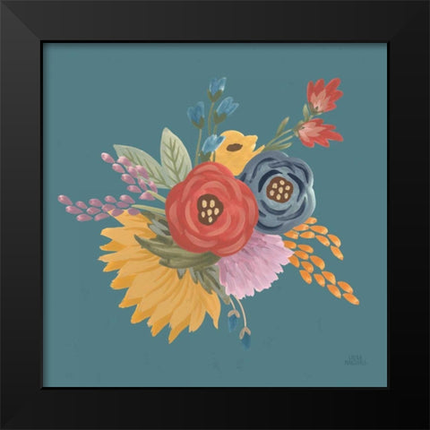 Harvest Garden Flowers IV Black Modern Wood Framed Art Print by Marshall, Laura
