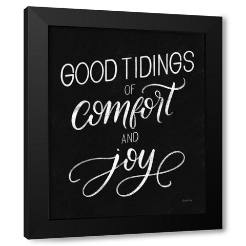 Christmas Sayings V Words Black Modern Wood Framed Art Print by Thorns, Becky
