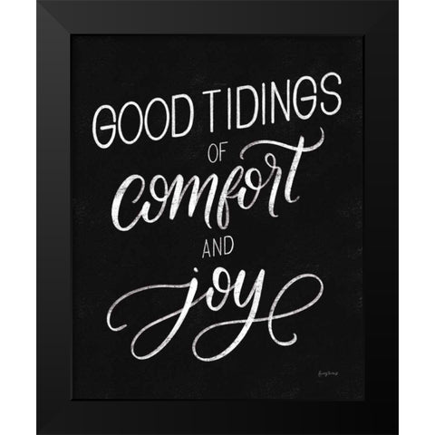 Christmas Sayings V Words Black Modern Wood Framed Art Print by Thorns, Becky