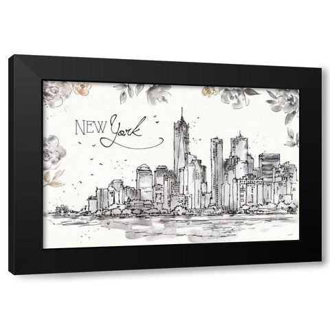 Skyline Sketches I Black Modern Wood Framed Art Print by Tavoletti, Anne