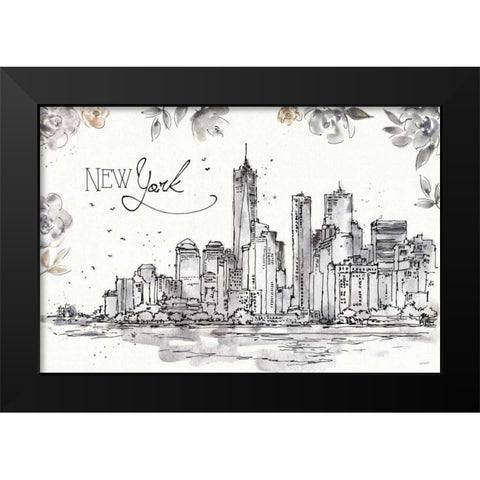 Skyline Sketches I Black Modern Wood Framed Art Print by Tavoletti, Anne