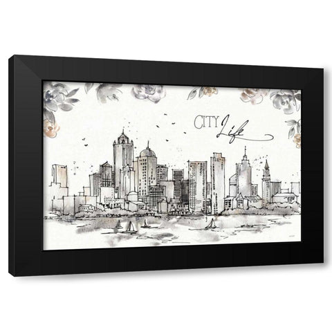 Skyline Sketches III Black Modern Wood Framed Art Print by Tavoletti, Anne
