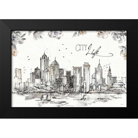 Skyline Sketches III Black Modern Wood Framed Art Print by Tavoletti, Anne