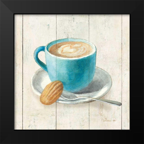 Wake Me Up Coffee I Black Modern Wood Framed Art Print by Nai, Danhui