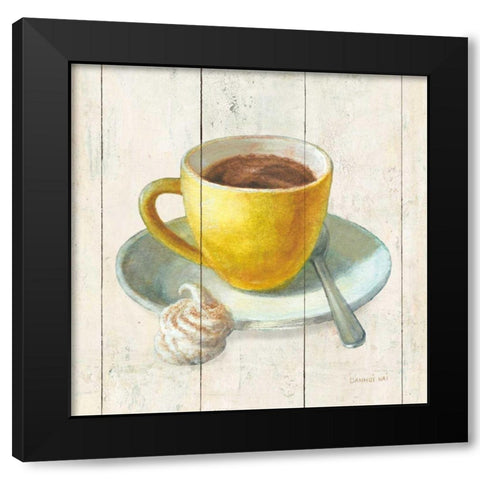 Wake Me Up Coffee IV Black Modern Wood Framed Art Print by Nai, Danhui