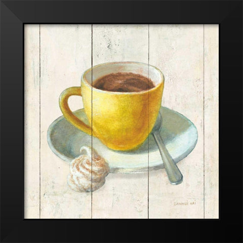 Wake Me Up Coffee IV Black Modern Wood Framed Art Print by Nai, Danhui