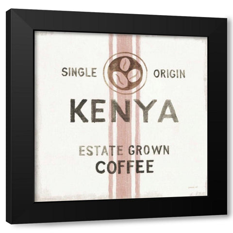 Wake Me Up Coffee Sack IV Black Modern Wood Framed Art Print with Double Matting by Nai, Danhui