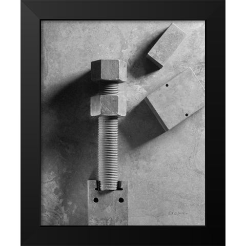 Bridge Bolts Black Modern Wood Framed Art Print by Goldstein, Ed