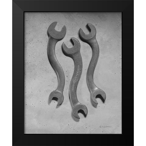 Dancing Wrenches Black Modern Wood Framed Art Print by Goldstein, Ed