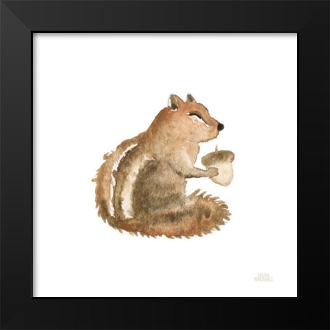 Woodland Whimsy Squirrel Black Modern Wood Framed Art Print by Marshall, Laura