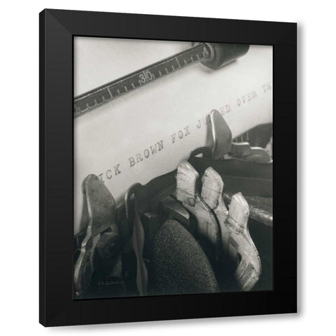 Typewriter Black Modern Wood Framed Art Print with Double Matting by Goldstein, Ed