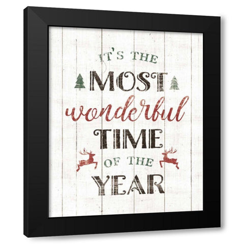 Wonderful Time Black Modern Wood Framed Art Print by Wild Apple Portfolio