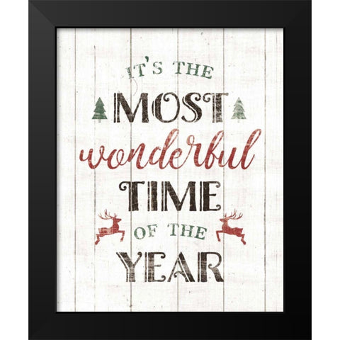 Wonderful Time Black Modern Wood Framed Art Print by Wild Apple Portfolio