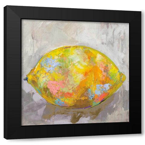 Lemon Neutral Black Modern Wood Framed Art Print by Vertentes, Jeanette