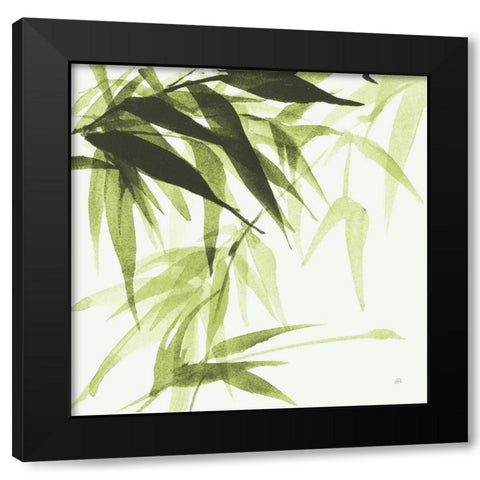 Bamboo IV Green Black Modern Wood Framed Art Print with Double Matting by Paschke, Chris