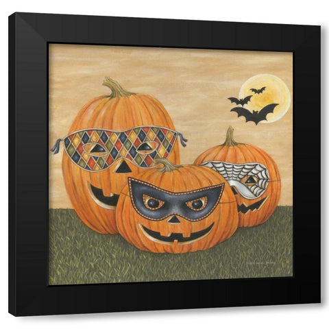 Funny Pumpkins Black Modern Wood Framed Art Print with Double Matting by Brown, David Carter