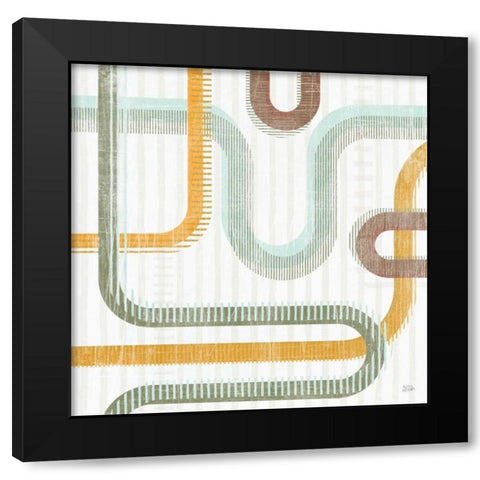 Subway Lines II Black Modern Wood Framed Art Print with Double Matting by Averinos, Melissa