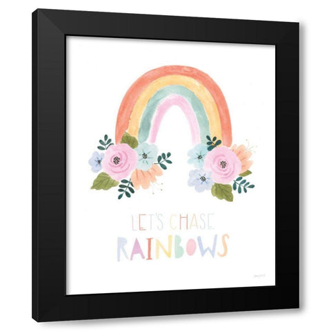 Lets Chase Rainbows I Black Modern Wood Framed Art Print by Jackson, Jenaya