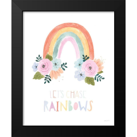 Lets Chase Rainbows I Black Modern Wood Framed Art Print by Jackson, Jenaya