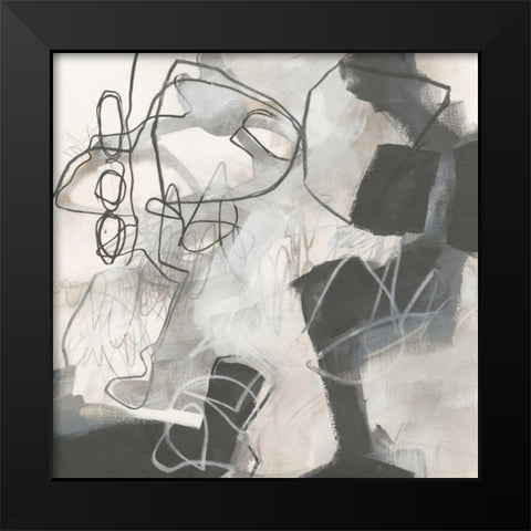 Whats Happening II Neutral Black Modern Wood Framed Art Print by Davies, Jane