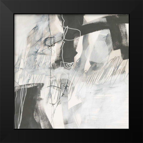 Whats Happening V Neutral Black Modern Wood Framed Art Print by Davies, Jane
