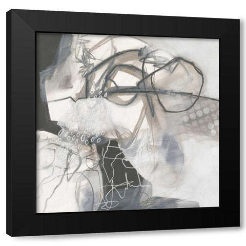 Whats Happening VI Neutral Black Modern Wood Framed Art Print by Davies, Jane