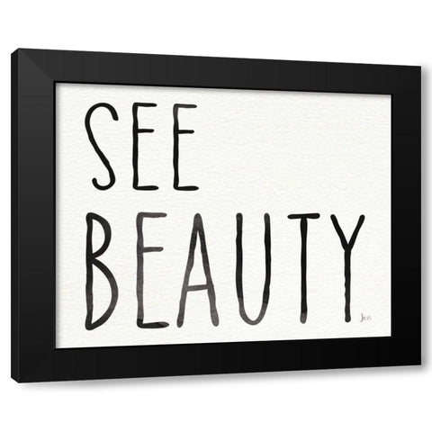 Little Jewels See Beauty Black Modern Wood Framed Art Print with Double Matting by Aiken, Jess