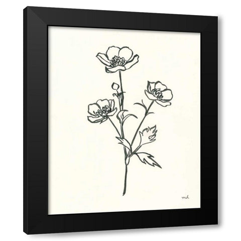 Buttercup Black Modern Wood Framed Art Print with Double Matting by Hershey, Moira