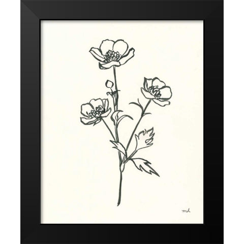 Buttercup Black Modern Wood Framed Art Print by Hershey, Moira