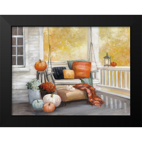 October Porch Black Modern Wood Framed Art Print by Purinton, Julia